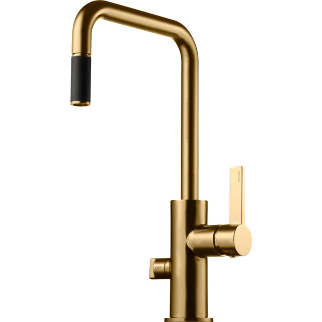 Produktbild föreställande artikeln KÖKSBLANDARE LÖPMUTTER 3/8T ARM887 BRUSHED HONEY GOLD från kategorin Köksblandare